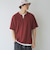 キーネックフェイクレイヤード半袖Tシャツ