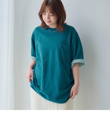 【吸水速乾/UVカット】配色ポンチ半袖ポケットTシャツ