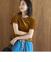 シアーベロア コンパクト半袖Tシャツ
