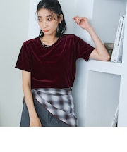 シアーベロア コンパクト半袖Tシャツ