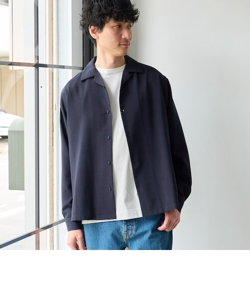 【通気性、UVカット】リラックスオータム無地シャツ