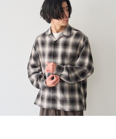 【通気性】リラックスオータムチェック長袖シャツ