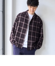 【通気性】リラックスオータムチェック長袖シャツ