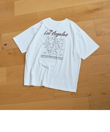 【I LOVE LA(アイラブエルエー)】マップデザイン バックプリントTシャツ