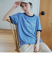 【I LOVE LA(アイラブエルエー)】アソートプリント ヴィンテージライクリンガーTシャツ