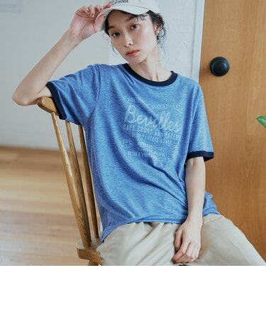 【I LOVE LA(アイラブエルエー)】アソートプリント ヴィンテージライクリンガーTシャツ