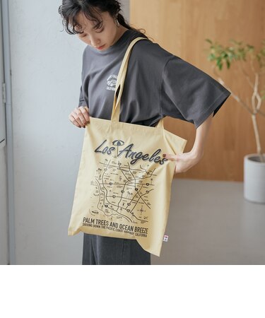 【I LOVE LA（アイラブエルエー）】マップデザインプリントトートバッグ