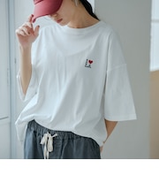 【I LOVE LA（アイラブエルエー）】ワンポイント ロゴ刺繍ユニTシャツ（WEB限定サイズあり）