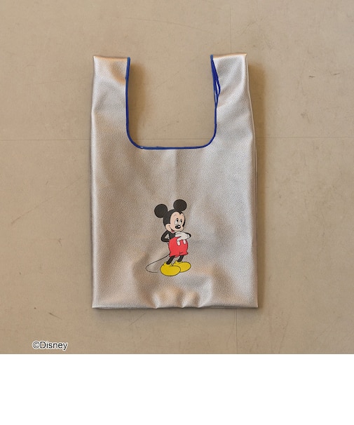 【MICKEY（ミッキー）/別注】配色パイピング レザーライクショッパーバッグ