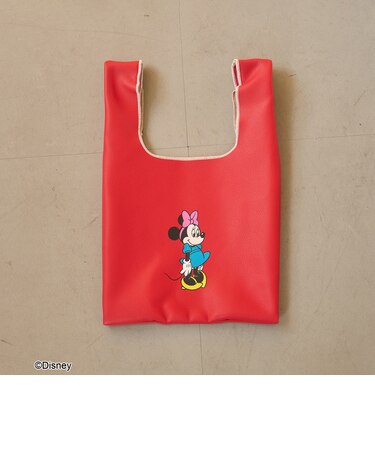 【MICKEY（ミッキー）/別注】配色パイピング レザーライクショッパーバッグ