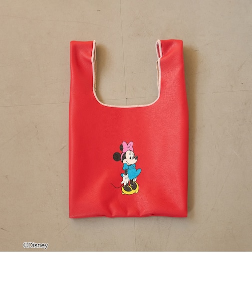 【MICKEY（ミッキー）/別注】配色パイピング レザーライクショッパーバッグ