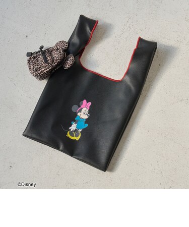 【MICKEY（ミッキー）/別注】配色パイピング レザーライクショッパーバッグ