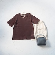 シアーメッシュ フロッキーストライプ半袖Tシャツ