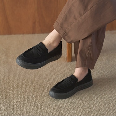 ＜WOMENS＞スエード調 スニーカーソールローファー