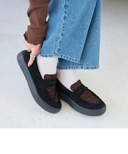 <WOMENS>スエード調 スニーカーソールローファー