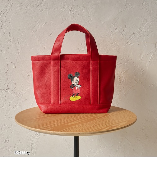 【MICKEY（ミッキー）/別注】レザーライクミニトートバッグ
