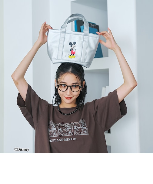 【MICKEY（ミッキー）/別注】レザーライクミニトートバッグ