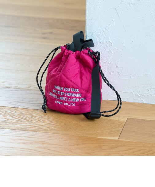 【新型登場】ロゴ刺繍キカキルト 2way巾着ショルダーバッグ