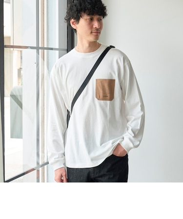 【Tough&Soft】布帛ポケット付き長袖Tシャツ