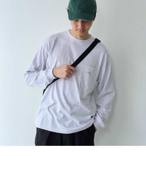 【Tough&Soft】天竺coenロゴ刺繍入り無地長袖Tシャツ