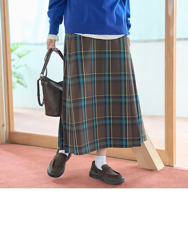【昨年大人気】TRチェックプリーツロングスカート