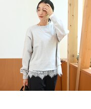 【セットアイテム】裾レースレイヤードニットセット(WEB限定カラーあり)