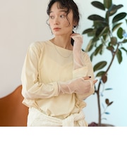 【リニューアルして新登場◎】袖チュール切替ロングスリーブTシャツ