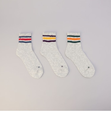 HealthKnit（ヘルスニット）スラブ3ラインソックス【3足セット】
