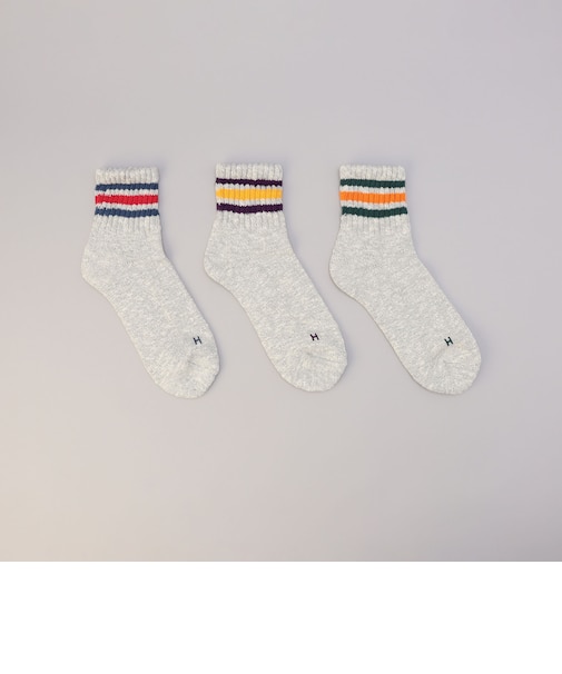 HealthKnit（ヘルスニット）スラブ3ラインソックス【3足セット】