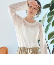 メローデザイン クルーネックレースブラウス