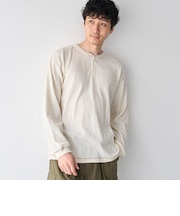 ワッフルヘンリーネック ロングスリーブ Tシャツ