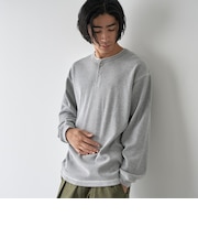 ワッフルヘンリーネック ロングスリーブ Tシャツ