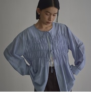 【秋カラー新登場◎/セットアイテム】シアーシャーリングシャツカーデセット