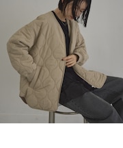 【定番】ノーカラー撥水キルティングブルゾン（WEB限定カラーあり/インフルエンサー紹介アイテム）