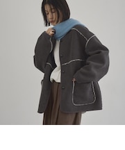 【WEB限定】リバーシブル ノーカラーコーデュロイブルゾン