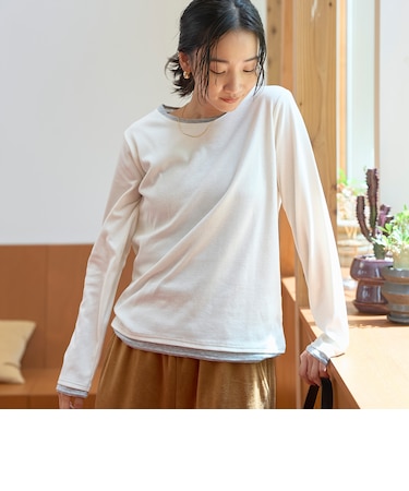 レイヤード風 配色デザインリブロンT