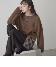 【選べる10色展開】配色ラインブークレミックスカラーニット(WEB限定カラーあり)