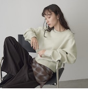【Feel Soft / フィールソフト】ショート丈 両面微起毛 裏毛クルーネックスウェット