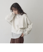【Feel Soft / フィールソフト】ショート丈 両面微起毛 裏毛クルーネックスウェット