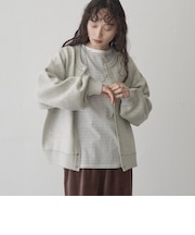 スウェットライク2wayニットカーディガン（WEB限定カラーあり）