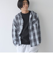 【WEB限定】BEVERLY HILLS POLO CLUB(ビバリーヒルズポロクラブ)ガーゼチェックシャツパーカー