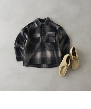 【WEB限定】POLO BCS（ポロ・ビーシーエス）起毛シャギーチェックCPOシャツ（BLACK）