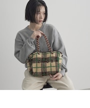 coen(コーエン)ロゴ アソート柄ジャガードボアトートバッグ(WEB限定カラーあり)
