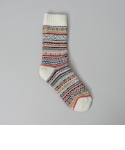【H FOOT WEAR（エイチ フットウェア）】フェアアイル柄ジャガードソックス