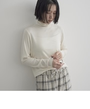 【Feel Soft / フィールソフト】ウールブレンド タートルネックリブトップス
