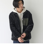 【保温性/裏地付き】ダイヤモンドキルトシャギーブルゾン