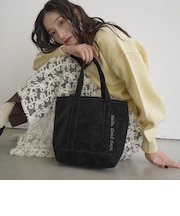 ヌメレザーライク ロゴ刺繍ミニトートバッグ