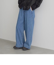 裏起毛ワイドデニムパンツ
