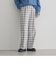 【定番/帯電防止】イージービューティーチェックワイドパンツ（WEB限定サイズあり）