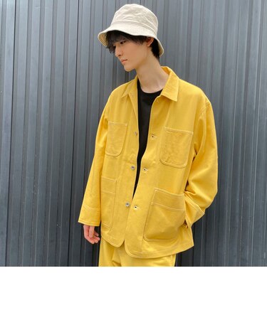 配色ステッチカバーオール